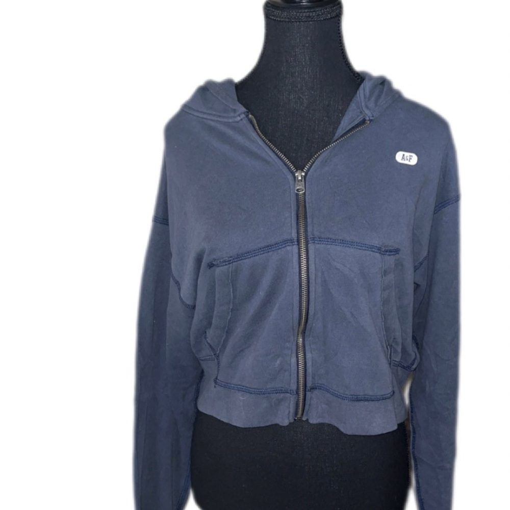 A&F Navy Blue Zip-Up Hoodie